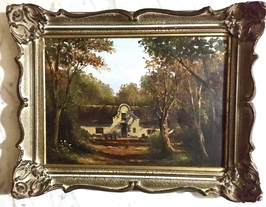 Charles Masser (SA) Cape Dutch House in landscape