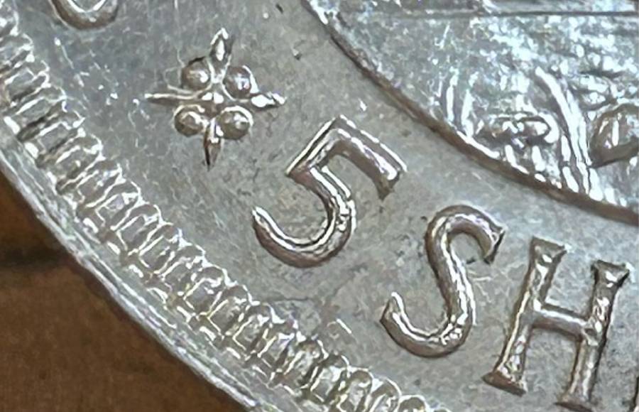 S A UNION SILVER 5 SHILLINGS 1948 VERY GOOD CONDITION CROWN SILVER 80% ERROR DOUBLING SEE COMMENTS