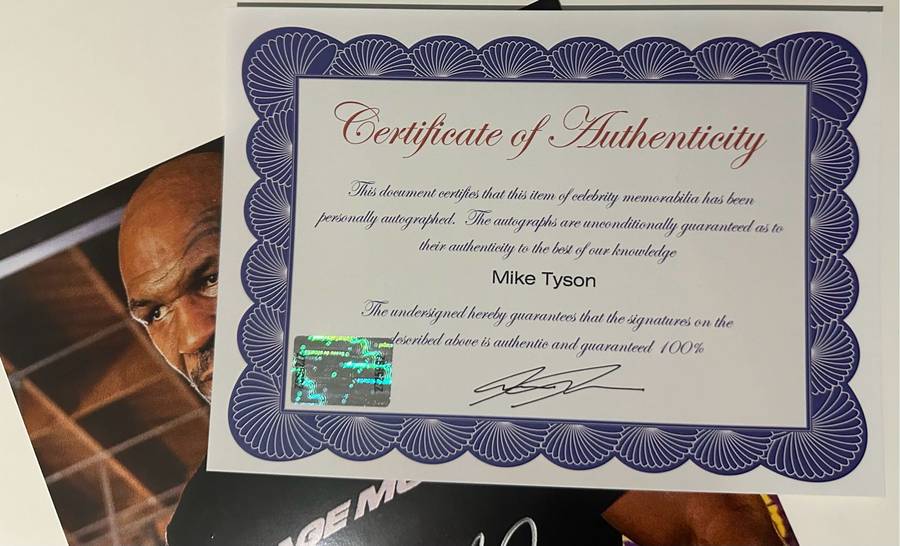 AUTHENTIC AUTOGRAPH BY IRON MIKE TYSON - STUNNING COA