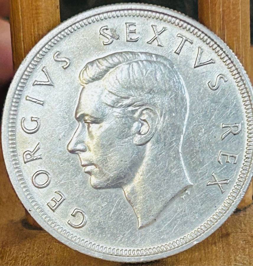 S A UNION SILVER 5 SHILLINGS 1948 VERY GOOD CONDITION CROWN SILVER 80% - NUMOROUS ERRORS