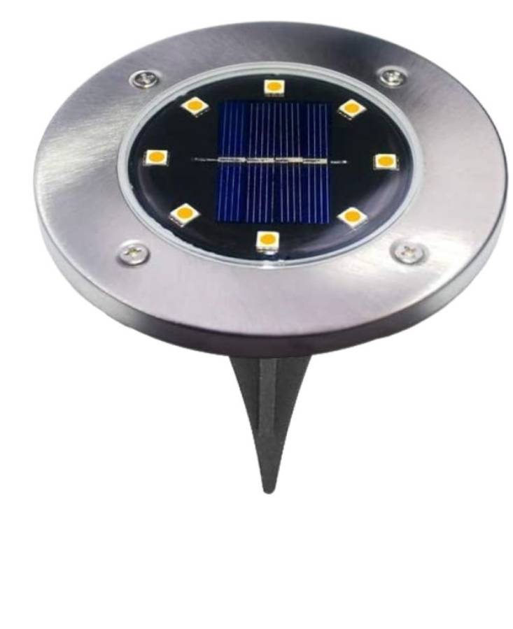 Solar Powered 8 Bead Flat to Ground LED Outdoor Disc Lights