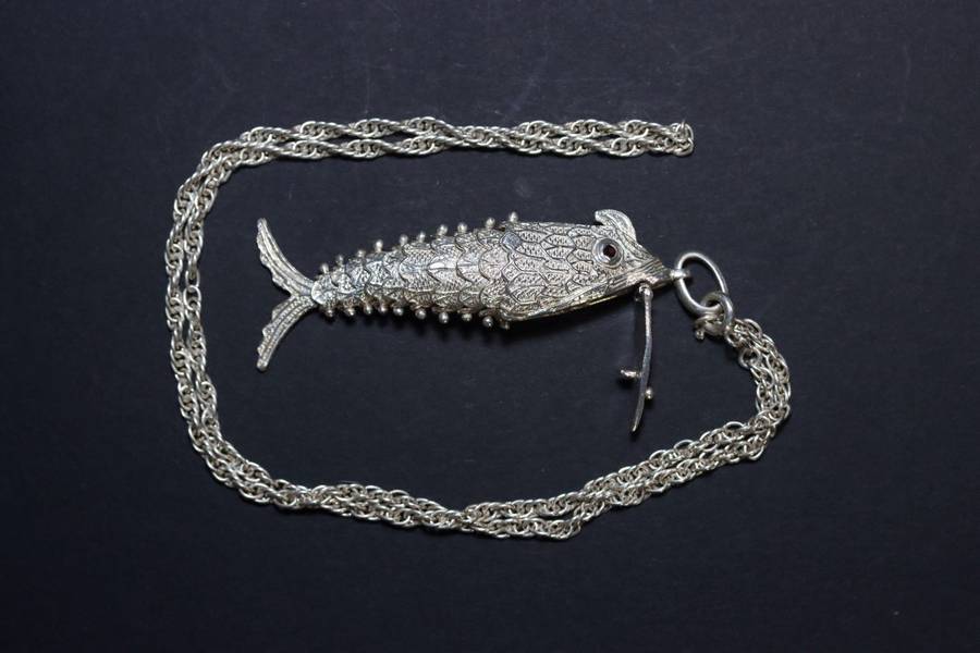 Articulated Fish Silver Pendant