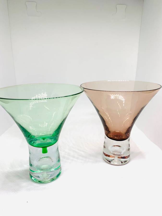 Pair of coloured drinking glass