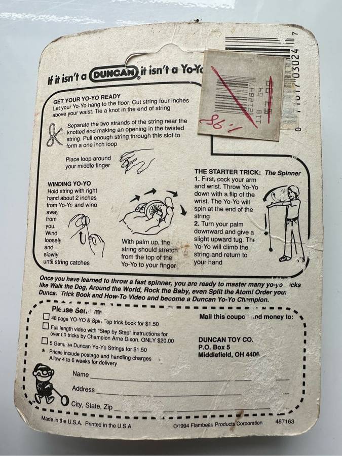 VINTAGE - GENUINE 1997 COCA COLA DUNCAN YOYO - ORIGINAL PACKAGING - VERY RARE & HIGHLY COLLECTIBLE