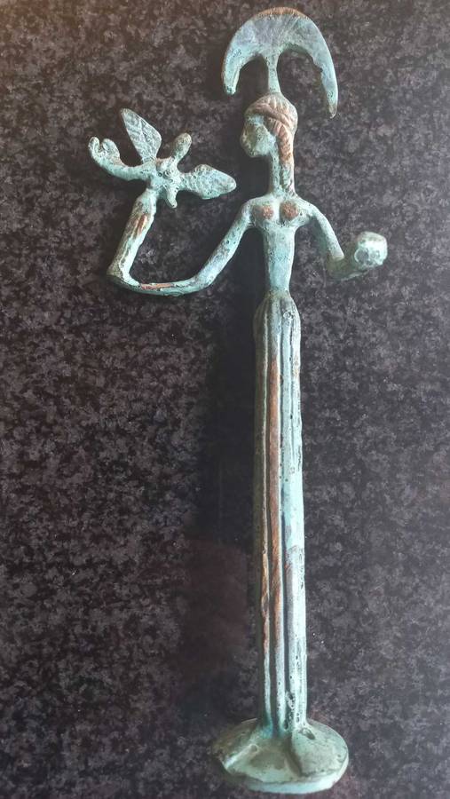 Vintage aged brass sculptures Ancient Greek Roman Mythology Achilles Chariot