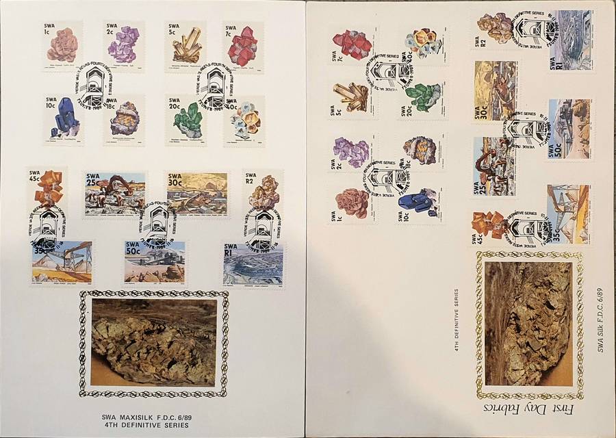 South West Africa silk post cards 1989