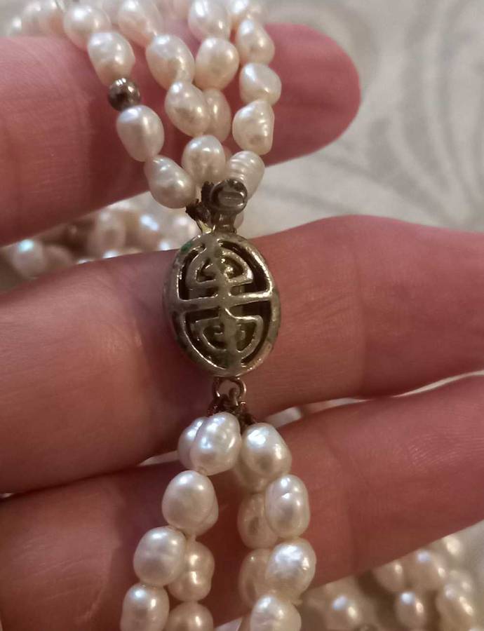 Vintage 4 Rows Freshwater Pearl Necklace