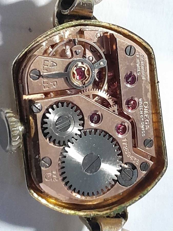 Omega cocktail/bracelet wind up watch. Service required.