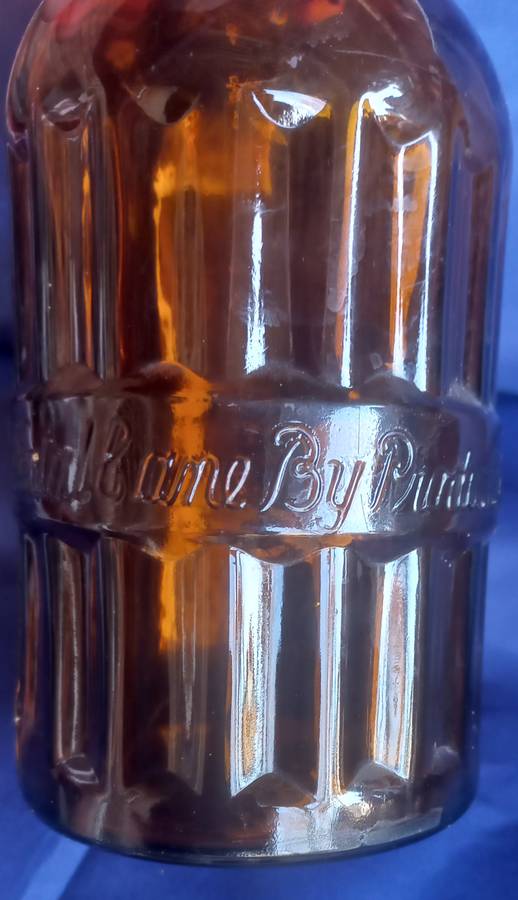 Vintage amber glass bottle