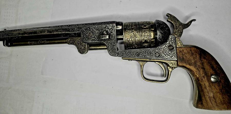 REPLICA DENIX .45 CIVIL WAR 1851 NAVY COLT REVOLVER ENGRAVED PISTOL 1040L
