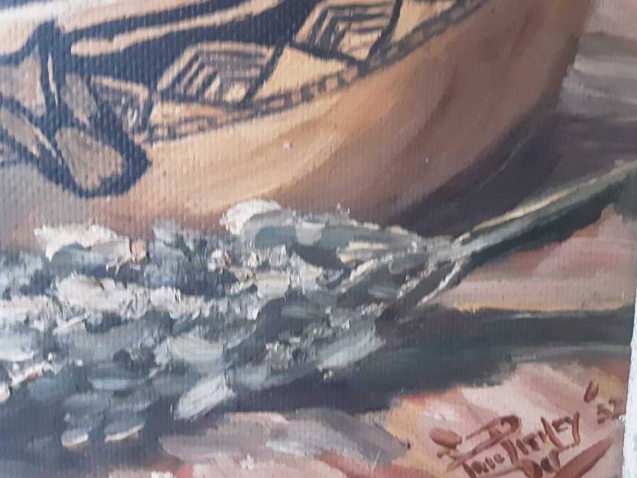 Amazing Still life , Thick Oil on Board signed and dated 1952