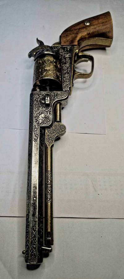 REPLICA DENIX .45 CIVIL WAR 1851 NAVY COLT REVOLVER ENGRAVED PISTOL 1040L