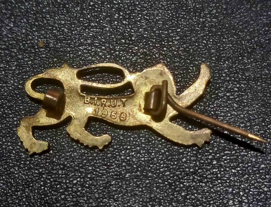 Vintage 1968 British Lions Rugby Tour Brass Pin