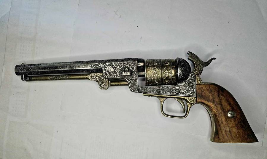 REPLICA DENIX .45 CIVIL WAR 1851 NAVY COLT REVOLVER ENGRAVED PISTOL 1040L