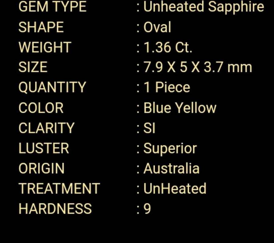 Natural 1.36 Ct UNHEATED Sapphire Video