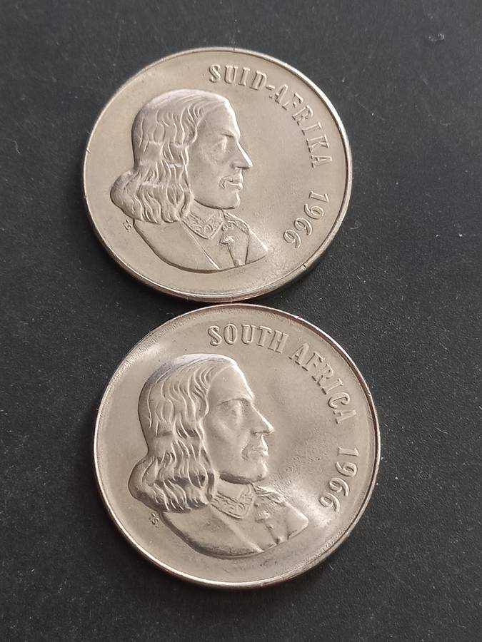 1966 RSA Afr & Eng 50 cent AU combo
