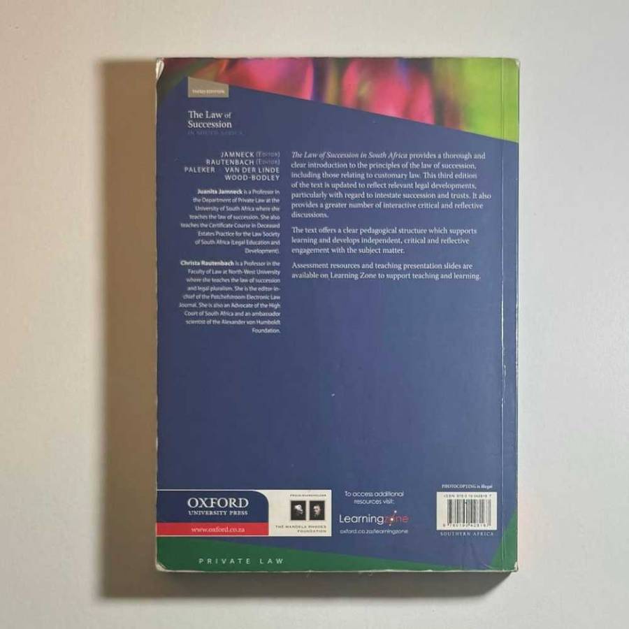 The Law of Succession in South Africa 3rd Edition Isbn 9780190428167