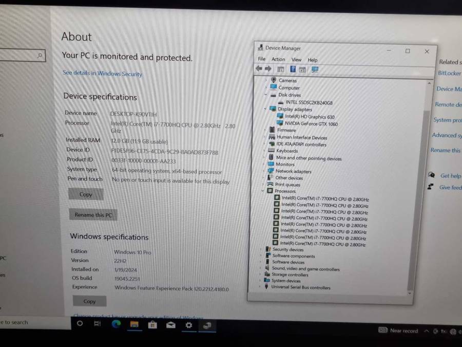 Lenovo Legion Y720 Core i7 - 7700HQ Gaming Laptop / 12GB DDR4 RAM/ 240GB SSD/ GTX 1060 6GB GPU/ FHD