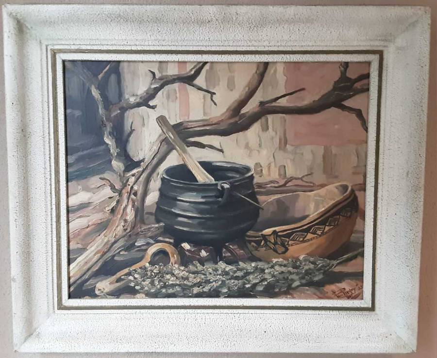 Amazing Still life , Thick Oil on Board signed and dated 1952
