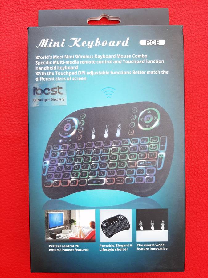 RGB Backlit Mini Wireless Keyboard with Built in Mouse Pad
