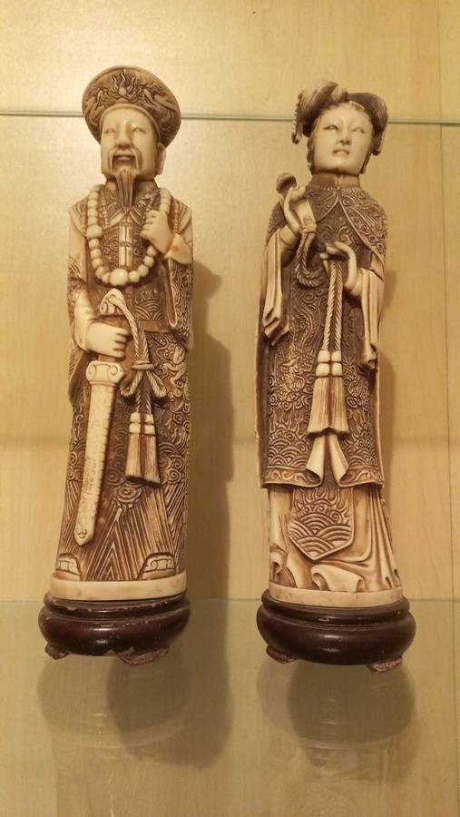 Vintage carved resin figurines
