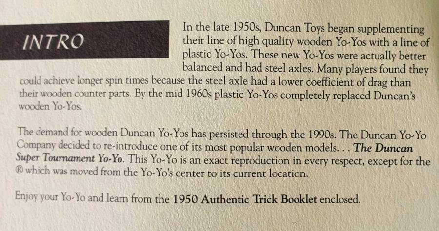 ORIGINAL 1955 DUNCAN SUPER YOYO WITH TRICK BOOK +++