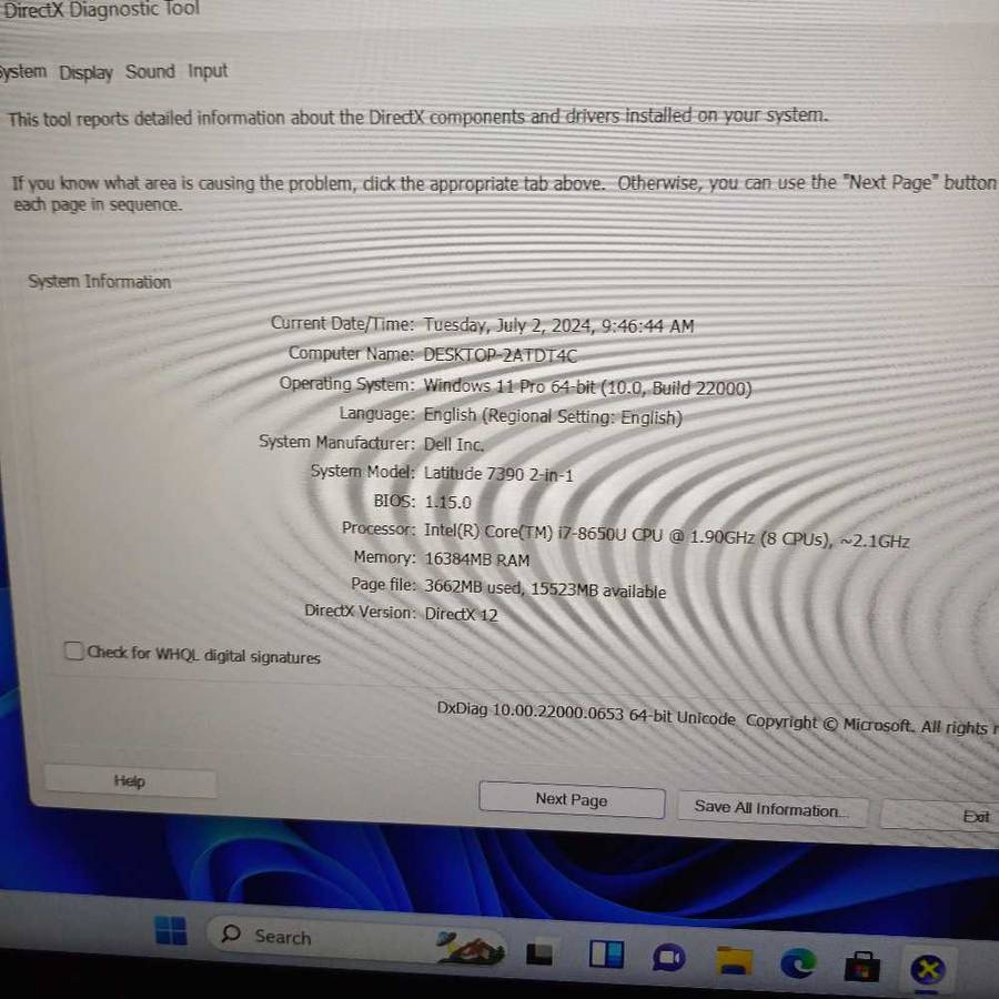 Dell Latitude 7390 2 in one(touch)