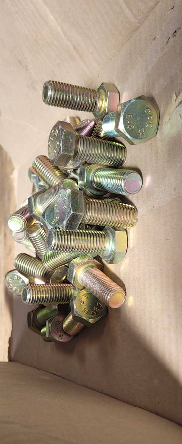 Fully- Threaded Short Hex Bolt Yellow (BID per pack of 10x