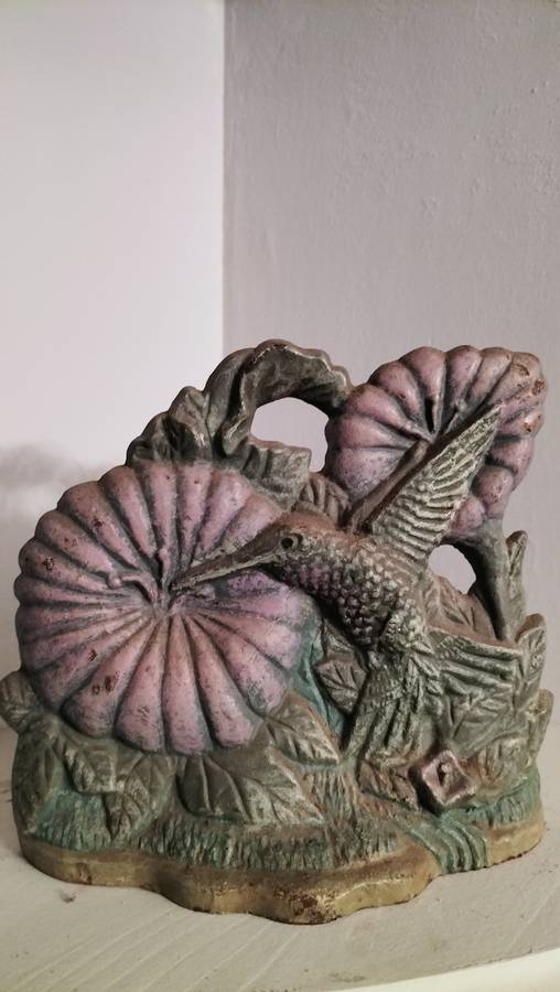 Cast Iron Honeysuckle Bird Door Stop