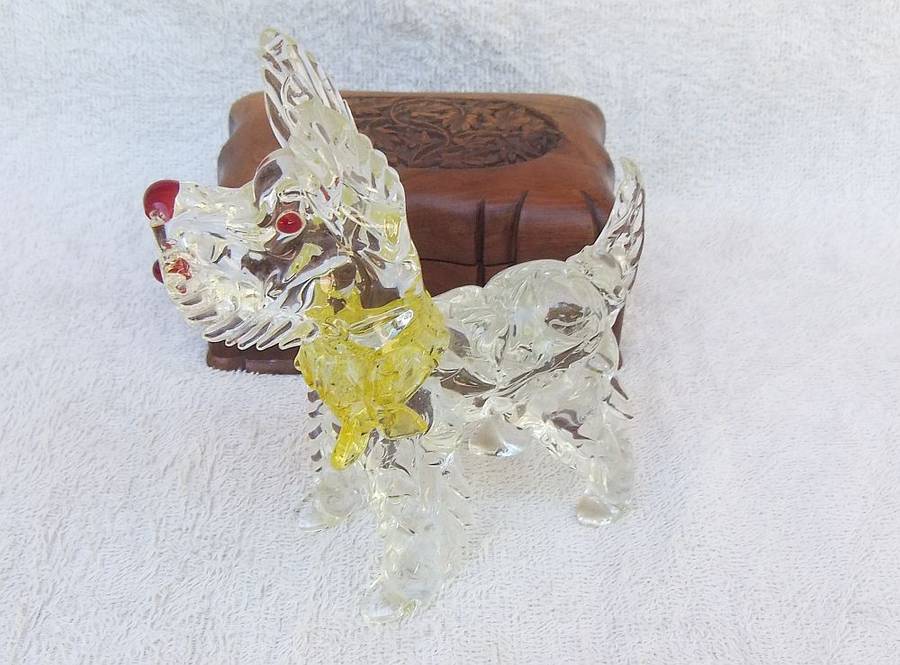 AN AMAZING RARE LARGE VINTAGE 1950`S GENUINE MURANO GLASS SCOTTISH TERRIER IN AWESOME CONDITION !!