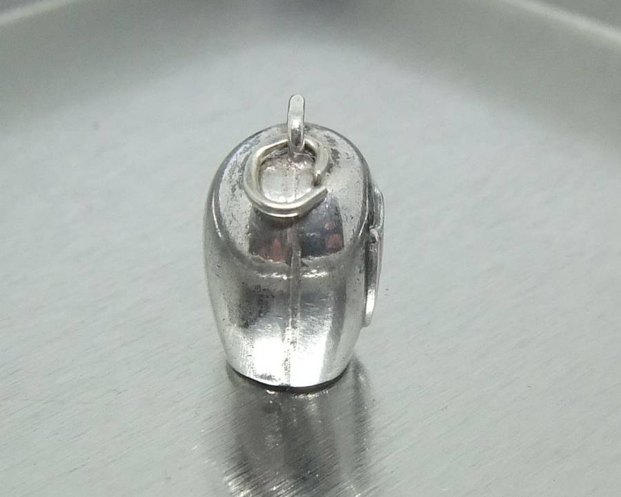 A CUTE VINTAGE "800" SILVER SWISS THEME COW BELL CHARM ( 80% SILVER ) - FREE COMBINING !!