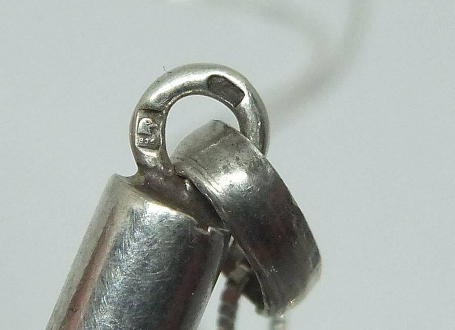 A UNIQUE VINTAGE 835 SILVER CROSS PENDANT WITH A NEW STERLING SILVER NECKLACE !! MUST SEE !!
