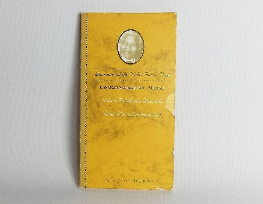 A limited edition 2001 solid sterling silver Nelson Mandela medallion by the Mint of Norway