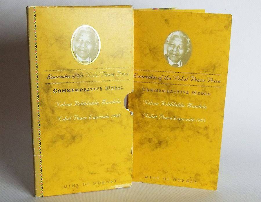 A limited edition 2001 solid sterling silver Nelson Mandela medallion by the Mint of Norway