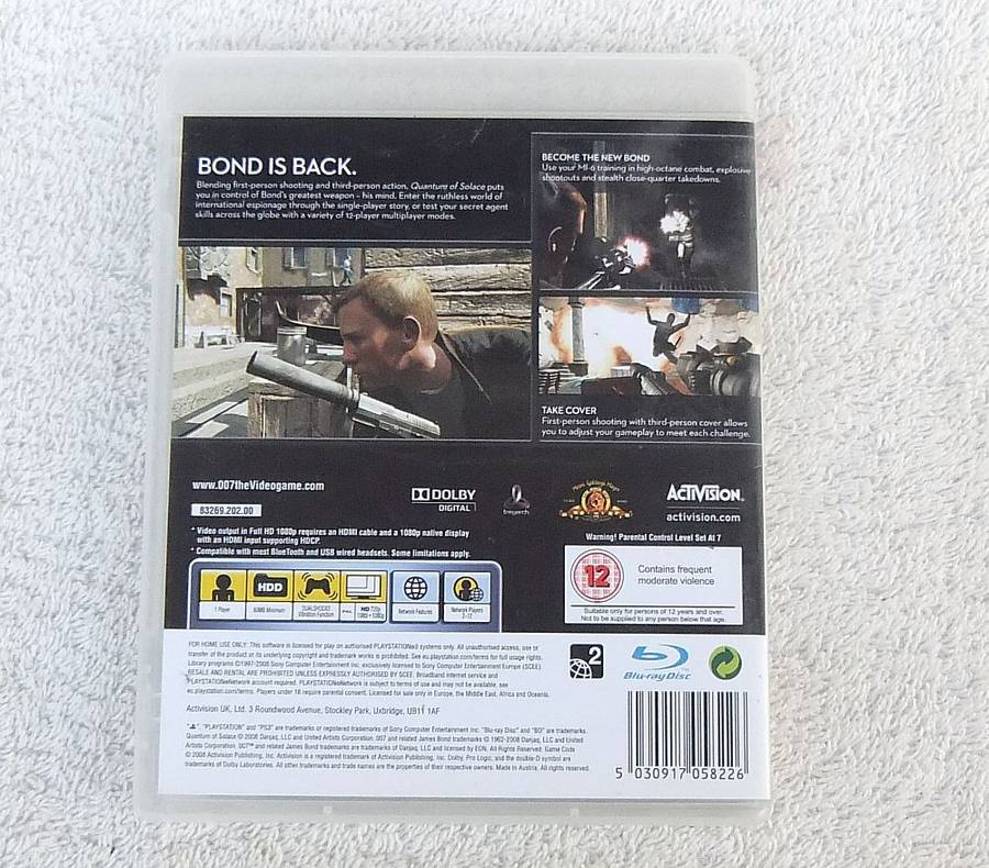 PLAYSTATION 3 GAME - 007 QUANTUM OF SOLACE