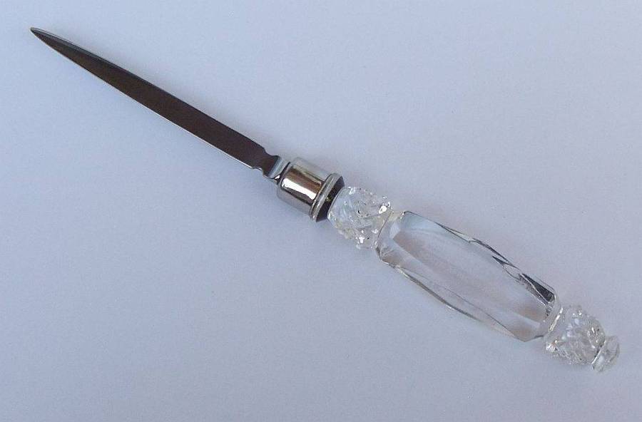 A stunning quality letter opener with Galway crystal handle made for SAA - South African Airways