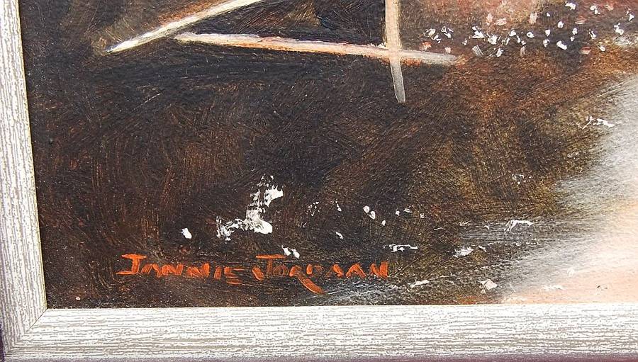 Original signed oil on board painting by SA artist & art teacher Jannie Jordaan