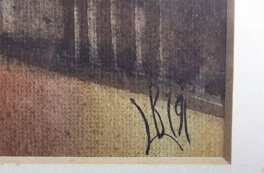 A highly detailed vintage signed original Russian watercolour painting in great condition