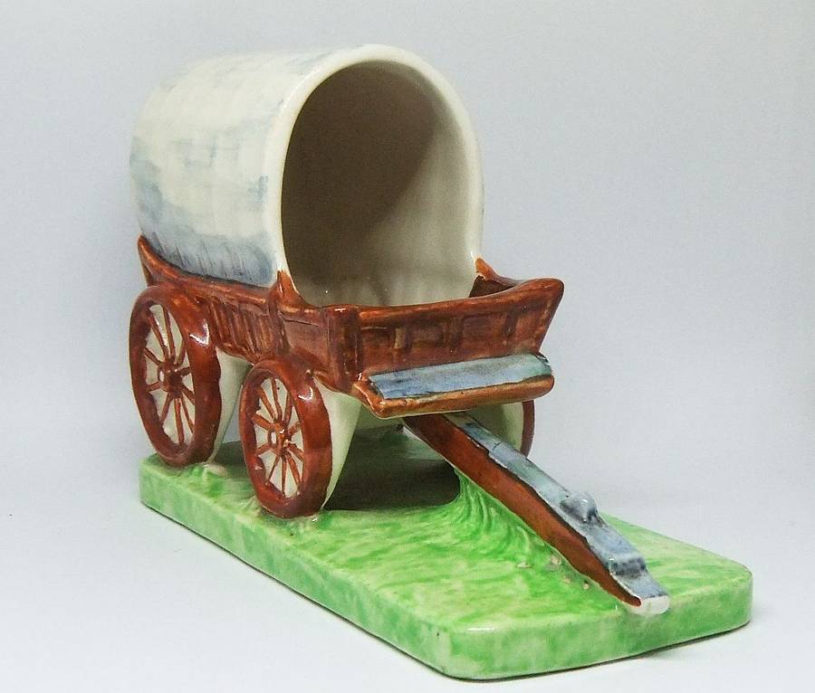 A RARE 1838 -1938 PORCELAIN OX-WAGON COMMEMORATING THE VOORTREKKERS BY BURLEIGH WARE ENGLAND