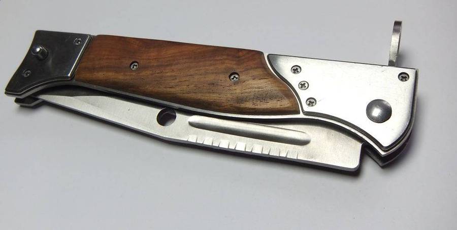 A huge AK47 bayonet style flick knife in excellent condition with pouch