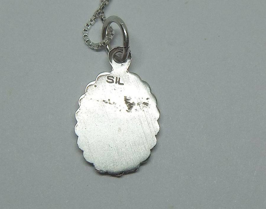 WOW !! A VINTAGE SOLID SILVER ST CHRISTOPHER PENDANT WITH A NEW STERLING SILVER NECKLACE !!