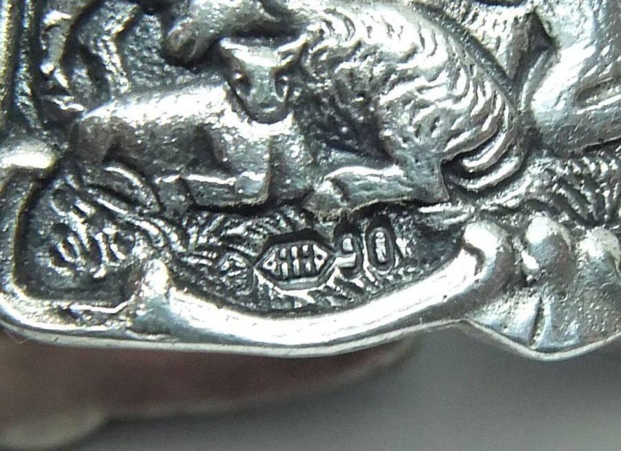 A stunning detailed old heavy quality silverplate bracelet by H.Hooijkaas of the Netherlands