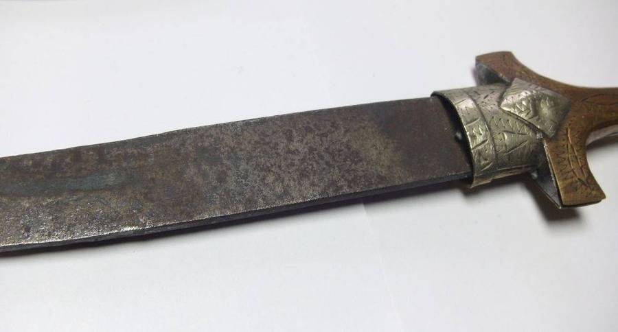 A large vintage Turkish dagger with detailed sheath in display condition