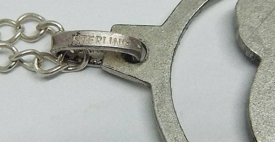 A VINTAGE UNUSED STERLING SILVER LION / LEO PENDANT WITH A STERLING SILVER NECKLACE !!