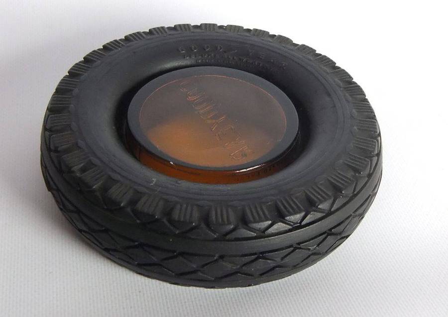 A vintage genuine rubber Goodyear tyres advertising ashtray in excellent condition