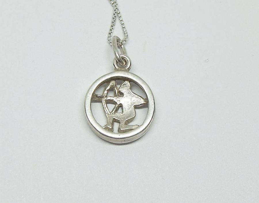 A vintage German 835 silver Sagittarius Zodiac sign pendant plus a sterling silver necklace