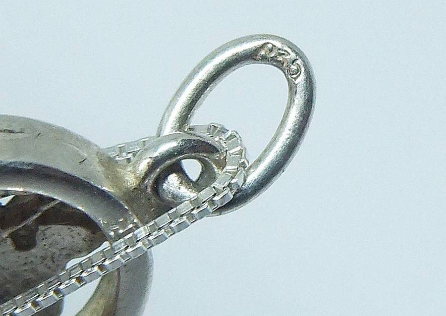 A vintage German 835 silver Sagittarius Zodiac sign pendant plus a sterling silver necklace