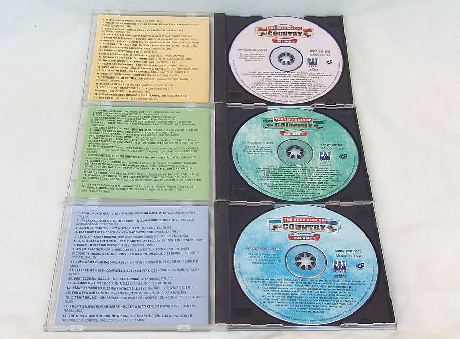 3 CD LOT !! THE VERY BEST OF COUNTRY VOLUME ONE , TWO & THREE - 66 SONGS - VARIOUS ARTISTS !!