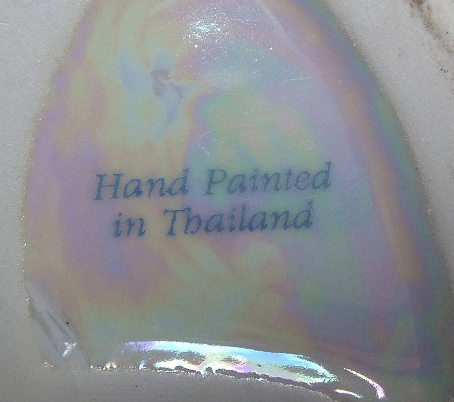 An adorable vintage hand painted porcelain kitty cat themed drink set with rainbow lustre