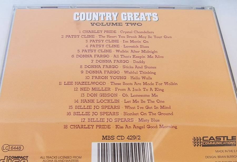 3 CD LOT !! COUNTRY GREATS - VOLUME ONE , TWO AND THREE ( 54 SONGS ) !! FREE COMBINING !!